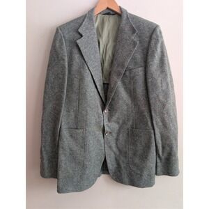 Nino Cerruti Tweed Blazer Sport Coat Tailored in USA Green Speckled Mens Sz 38R